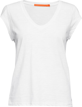 Cc Heart Basic V-Neck T-Shirt Tops T-shirts & Tops Short-sleeved White Coster Copenhagen