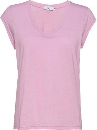 Cc Heart Basic V-Neck T-Shirt T-shirts & Tops Short-sleeved Rosa Coster Copenhagen*Betinget Tilbud