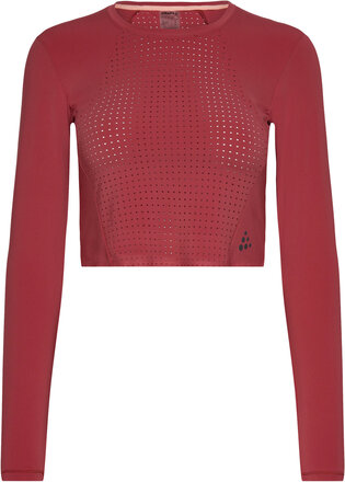 Adv Hit Cropped Top W Sport Crop Tops Long-sleeved Crop Tops Red Craft