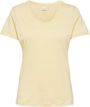 Naia Tshirt T-shirts & Tops Short-sleeved Gul Cream*Betinget Tilbud
