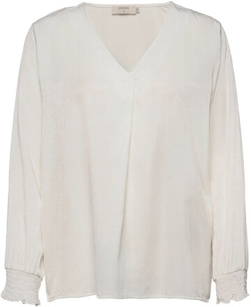 Fengcr Blouse Tops Blouses Long-sleeved White Cream