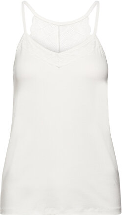 Crtrulla Jersey Top Tops T-shirts & Tops Sleeveless White Cream