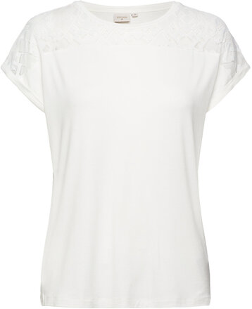 Crtrulla Jersey T-Shirt T-shirts & Tops Short-sleeved Hvit Cream*Betinget Tilbud