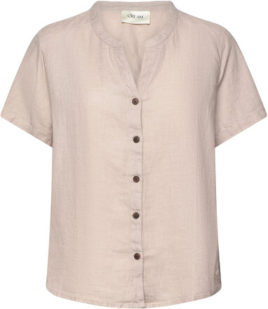 Crbellis Linen Shirt Tops Shirts Linen Shirts Beige Cream