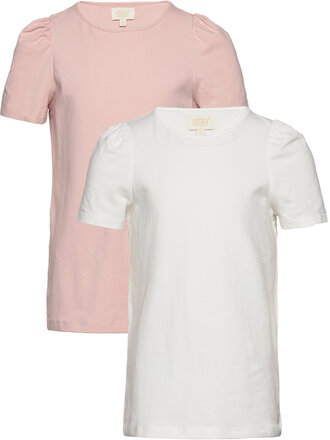 T-Shirt Ss 2-Pack T-shirts Short-sleeved Multi/mønstret Creamie*Betinget Tilbud