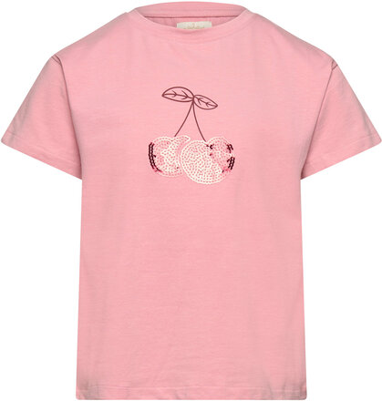 T-Shirt Ss Tops T-Kortærmet Skjorte Pink Creamie
