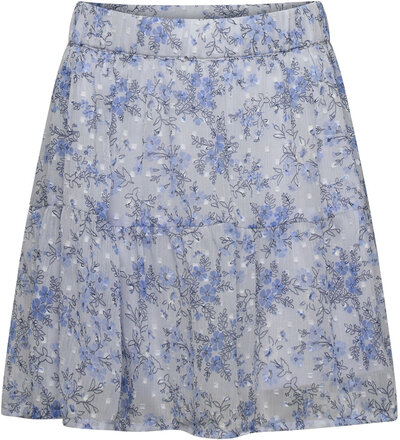 Skirt Flower Dobby Dresses & Skirts Skirts Midi Skirts Blue Creamie