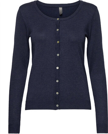 Cuannemarie Cardigan Tops Knitwear Cardigans Navy Culture