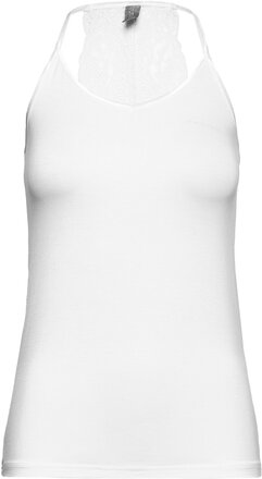 Cupoppy Lace Singlet T-shirts & Tops Sleeveless Hvit Culture*Betinget Tilbud