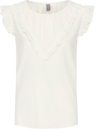 Cuasmine Ss Blouse Tops Blouses Sleeveless White Culture