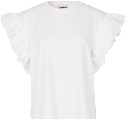 Moniq Tops T-shirts & Tops Short-sleeved White Custommade