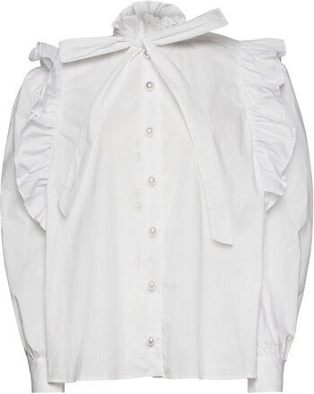 Denja Tops Blouses Long-sleeved White Custommade
