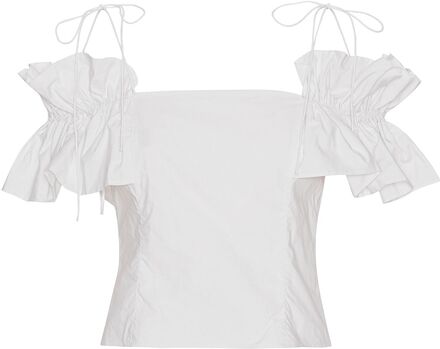 Dilvia Tops Blouses Short-sleeved White Custommade