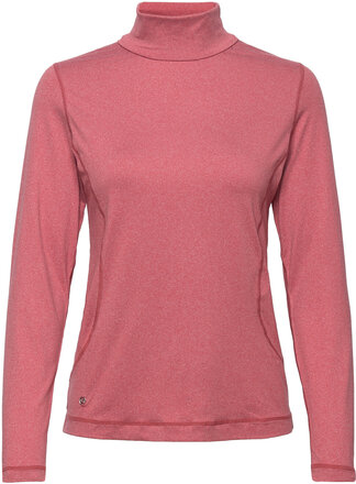 Agnes Ls Roll Neck T-shirts & Tops Long-sleeved Rosa Daily Sports*Betinget Tilbud