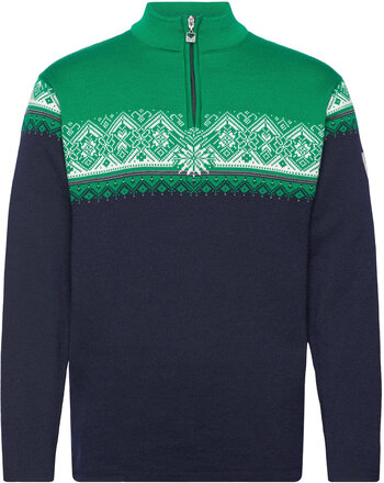 Moritz Masc Sweater Knitwear Half Zip Pullover Marineblå Dale Of Norway*Betinget Tilbud