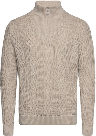 Hoven Masc Sweater Knitwear Half Zip Pullover Beige Dale Of Norway*Betinget Tilbud