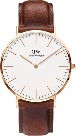 Classic 36 St Mawes Rg White Accessories Watches Analog Watches Brown Daniel Wellington