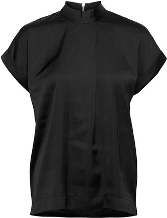 Opium Top Tops Blouses Short-sleeved Black Dante6