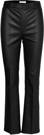 Tyson Crop Flare Leather Pants Bottoms Trousers Leather Leggings-Bukser Black Dante6