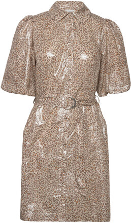 Mirri Leopard Dress Kort Klänning Beige Dante6