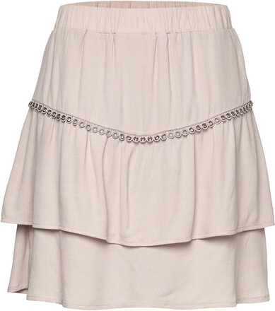 D6Chia Eyelet Mini Skirt Kort Kjol Beige Dante6