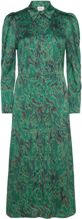 D6Moon Printed Shirt Dress Maxikjole Festkjole Green Dante6