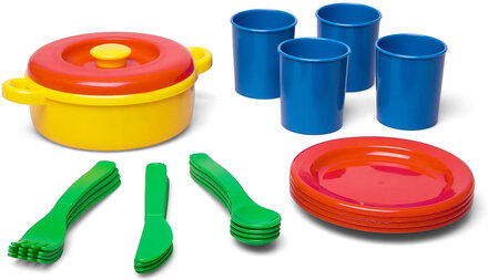 Dinner Set In Net 22 Pcs Toys Toy Kitchen & Accessories Toy Kitchen Accessories Multi/mønstret Dantoy*Betinget Tilbud