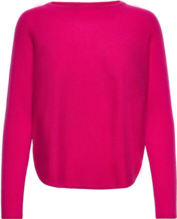 Curved Sweater Tops Knitwear Jumpers Pink Davida Cashmere