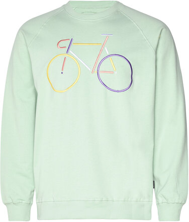 Sweatshirt Malmoe Color Bike Mint Tops Sweatshirts & Hoodies Sweatshirts Green DEDICATED