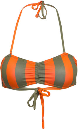 Bikini Top Kovik Big Stripes Orange Swimwear Bikinis Bikini Tops Bandeau Bikinitops Multi/patterned DEDICATED