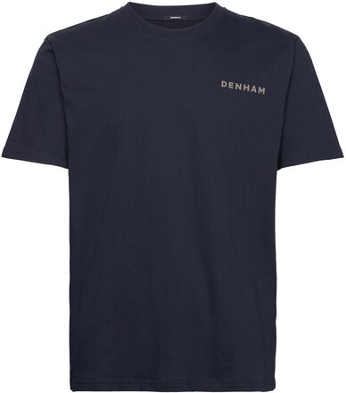 Mens Shirt T-Shirt 1/2 Sleeve T-shirts Short-sleeved Marineblå Denham*Betinget Tilbud