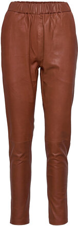 Pant Trousers Leather Leggings/Bukser Brun DEPECHE*Betinget Tilbud