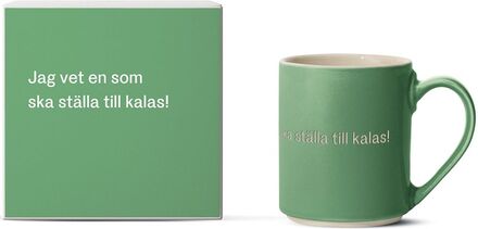 Astrid Lindgren Mug 28 Home Tableware Cups & Mugs Coffee Cups Green Design House Stockholm