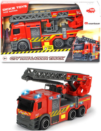 Dickie - City Fire Ladder Truck Toys Toy Cars & Vehicles Toy Cars Fire Trucks Red Dickie Toys