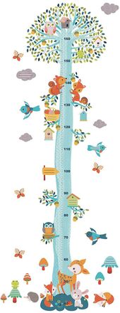 Friends Of The Woods Home Kids Decor Wall Stickers Growth Chart Multi/mønstret Djeco*Betinget Tilbud