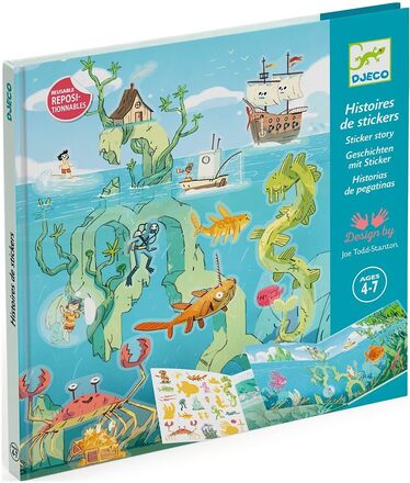 Adventures At Sea Toys Creativity Drawing & Crafts Craft Stickers Multi/mønstret Djeco*Betinget Tilbud