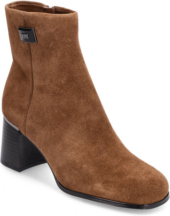 Ranya - Ankle Bootie Shoes Boots Ankle Boots Ankle Boot - Heel Brun DKNY*Betinget Tilbud