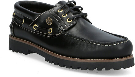 24Dc001-Sporty Men Boat Shoe Båtsko Sko Svart Dockers By Gerli*Betinget Tilbud