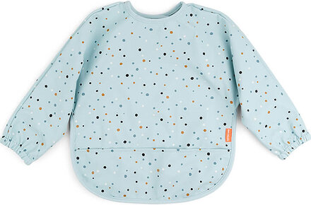 Sleeved Pocket Bib Happy Dots Baby & Maternity Baby Feeding Bibs Long Sleeve Bib Blue D By Deer
