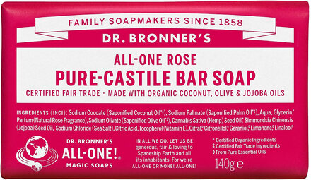 Pure-Castile Bar Soap Rose Beauty Women Home Hand Soap Soap Bars Nude Dr. Bronner’s