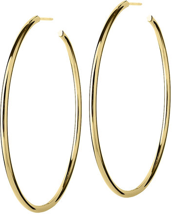 Hoops Earrings Gold Large Accessories Kids Jewellery Earrings Hoops Gull Edblad*Betinget Tilbud