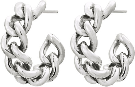 Lourdes Chain Creole Accessories Jewellery Earrings Hoops Silver Edblad