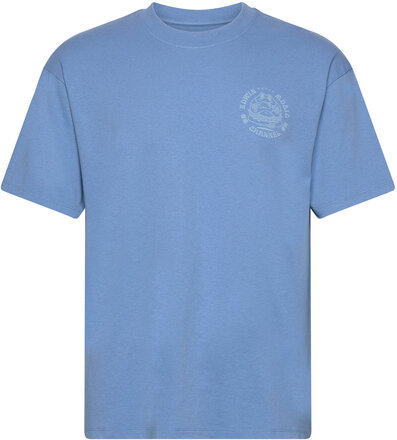Edwin Music Channel T-Shirt - Parisian Blue Designers T-shirts Short-sleeved Blue Edwin