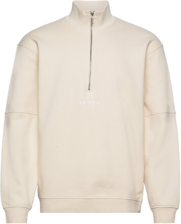 Koji Half Zip Sweat-Whitecap Gray Sweat-shirt Genser Creme Edwin*Betinget Tilbud