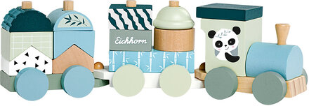 Eh Wooden Train 16 Pcs. Toys Baby Toys Educational Toys Stackable Blocks Multi/mønstret Eichhorn*Betinget Tilbud