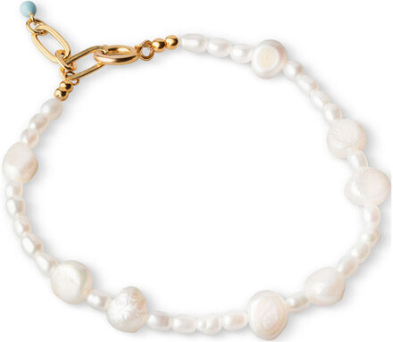 Bracelet Pearlie Accessories Jewellery Bracelets Pearl Bracelets Gull Enamel Copenhagen*Betinget Tilbud