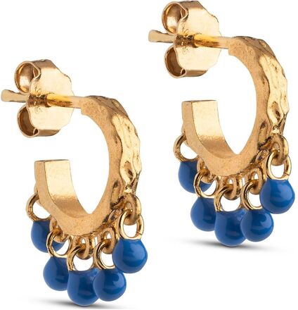 Astrid Earring Accessories Jewellery Earrings Hoops Blå Enamel Copenhagen*Betinget Tilbud