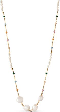Necklace Lola Perla Accessories Jewellery Necklaces Dainty Necklaces Gull Enamel Copenhagen*Betinget Tilbud