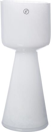 Glassvase/Candleholder D8 H20 White Home Decoration Candlesticks & Lanterns Candlesticks White ERNST