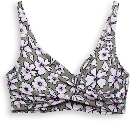 Made Of Recycled Material: Larger Cup Top With A Floral Swimwear Bikinis Bikini Tops Wired Bikinitops Kakigrønn Esprit Bodywear Women*Betinget Tilbud